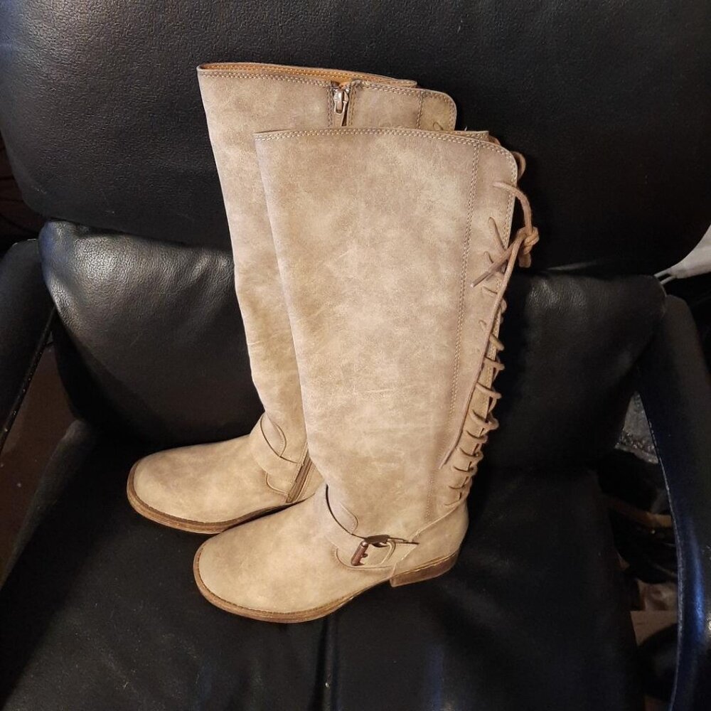 NEW ! Eurosoft Women Selden Lace Knee Hight Boot Taupe Size 6